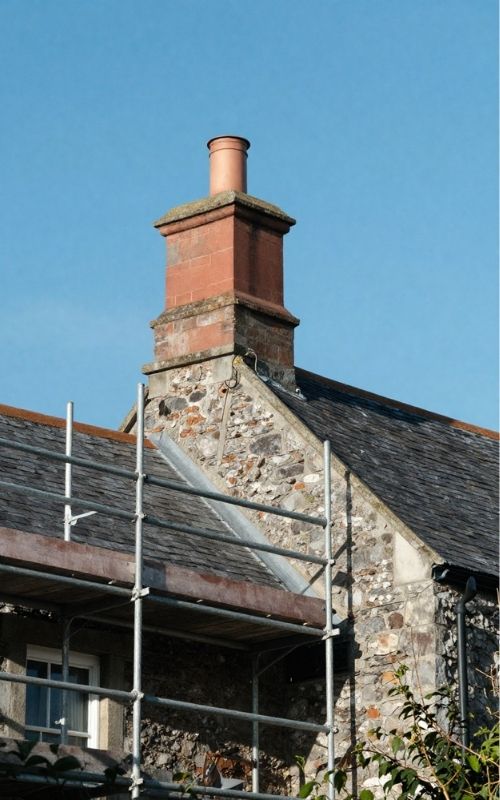 Chimney repair on a roof in meath