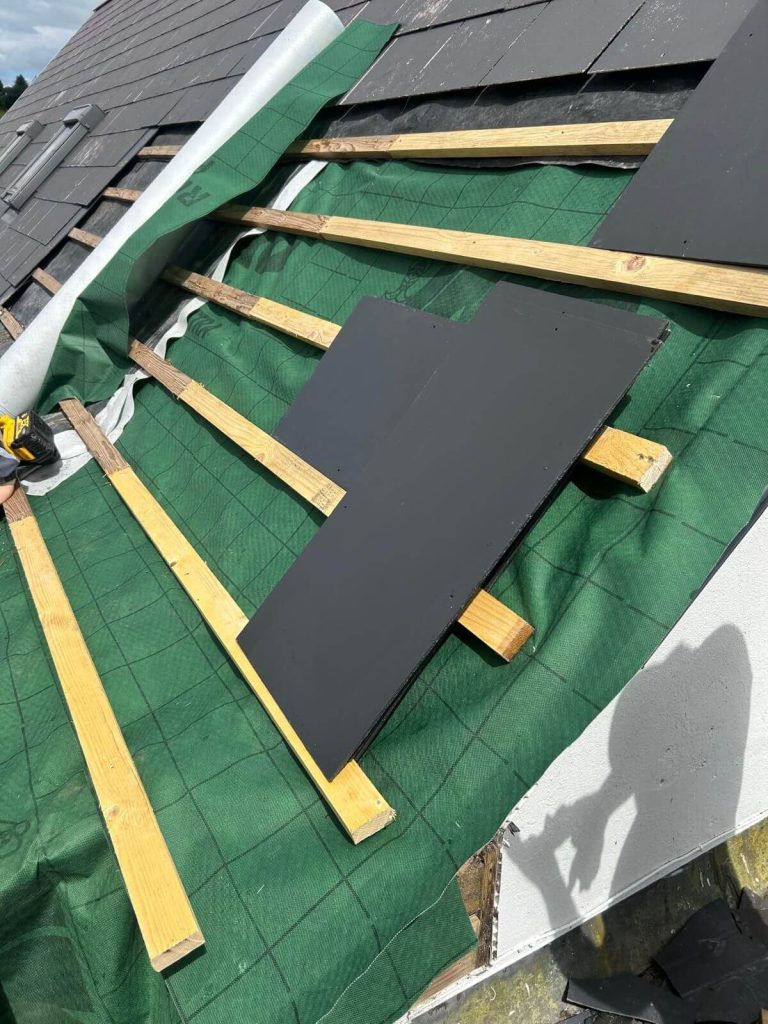 fixing a leak on a roof