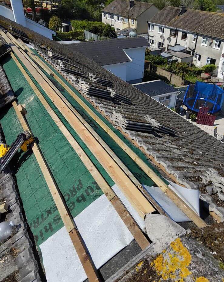 repairing a leak on a roof